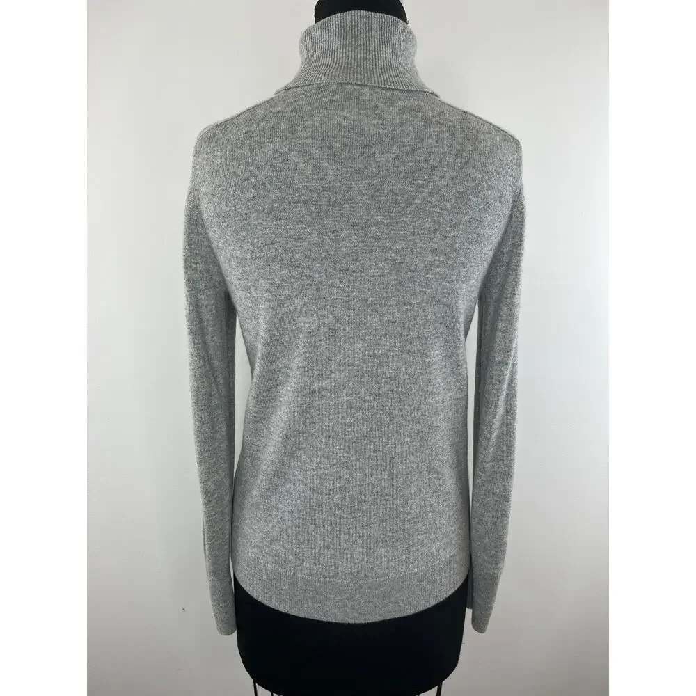 EVERLANE Cashmere Turtleneck Sweater Heather Gray Long Sleeve Pullover Small S
